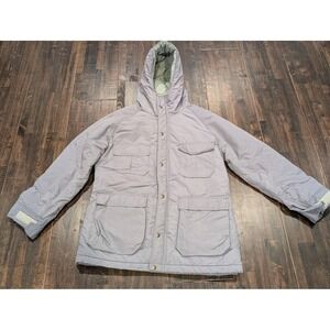 Vintage L.L.Bean Jacket Womens Medium Gray Thinsulate Hooded Parka Made USA